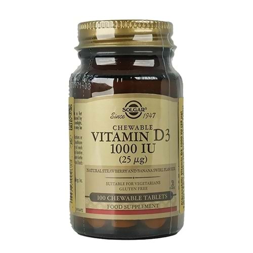 Solgar Çiğnenebilir Vitamin D3 1000 Iu 100 Tablet