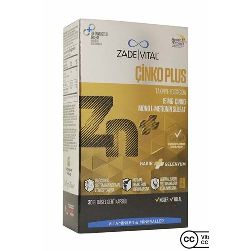 Zade Vital Çinko Plus 30 Kapsül