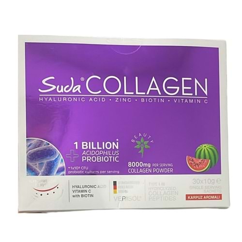 Suda Collagen Probiotic Watermelon 30 Saşe x 10 gr