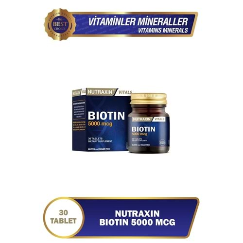 Nutraxin Biotin 5000 mg 30 Tablet