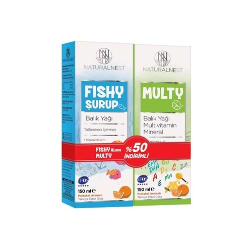 Naturalnest Fishy Şurup 150 ml + Multy Şurup 150 ml