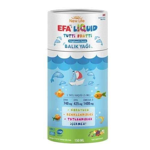 New Life EFA Liquid Tutti Frutti Balık Yağı Şurubu 150 ml