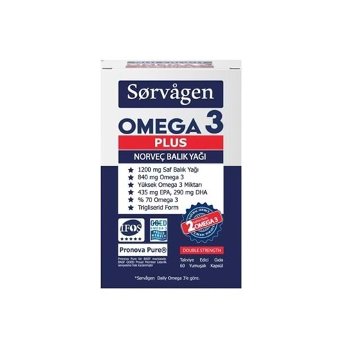 Sorvagen Omega 3 Plus Norveç Balık Yağı 60 Kapsül