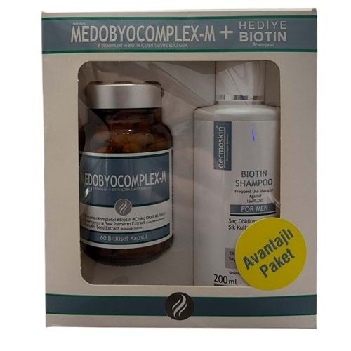 Dermoskin Medobiocomplex-M Erkek 60 Kapsül + Biotin Şampuan 200 ml