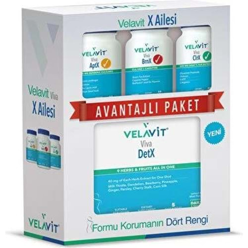 Velavit Viva Aptx + Brnx + Clrx + Detx Diyet Paketi 180 Tablet - 5 Shots