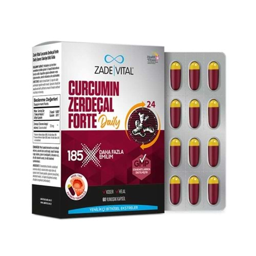 Zade Vital Curcumin Zedaçal Forte Daily 60 Yumuşak Kapsül