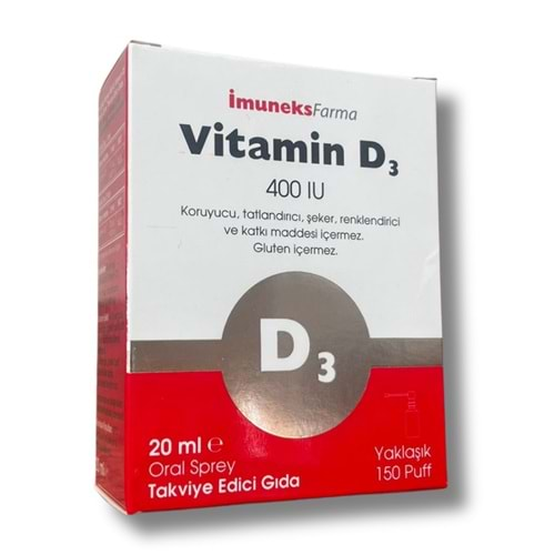 İmuneks Vitamin D3 400 IU Sprey 20 ml