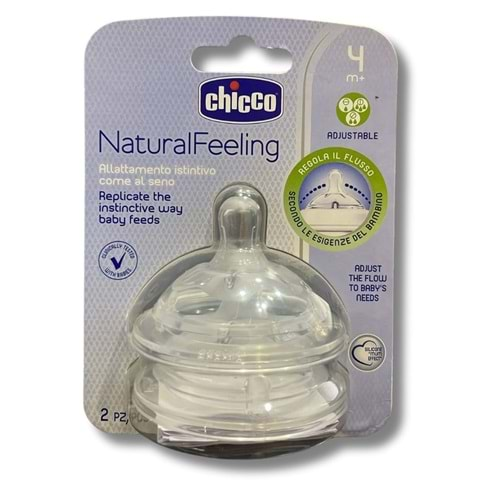 Chicco Natural Feeling Biberon Emziği 4 Ay+ Hızlı Akış 2'li