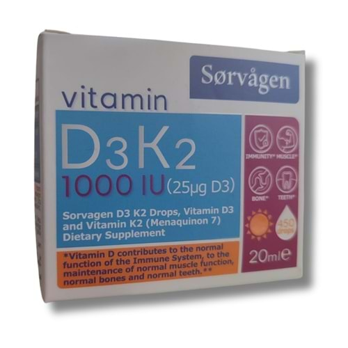 Sorvagen D3K2 Damla 1000 IU 20 ml