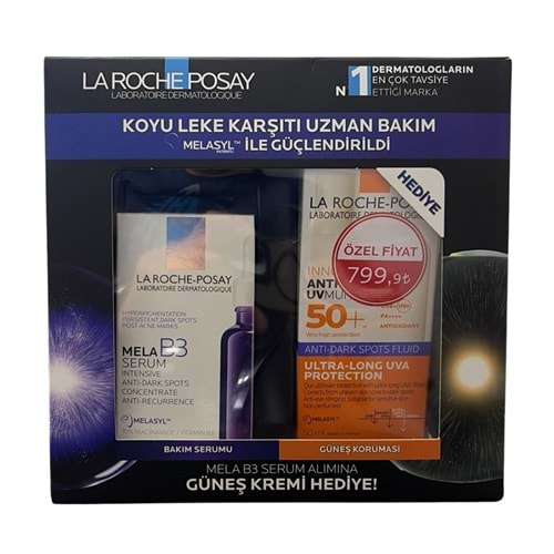 La Roche Posay Set - Mela B3 Koyu Leke Karşıtı Serum 30 ml + Anti-Dark Spots Fluid Yüz Güneş Kremi SPF50+ 50 ml