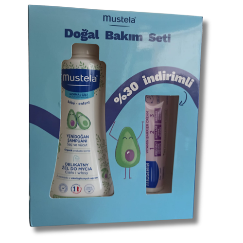 Mustela Yenidoğan Şampuanı 500 ml + Mustela Vitamin Bariyer 1.2.3 Pişik Kremi 100 ml