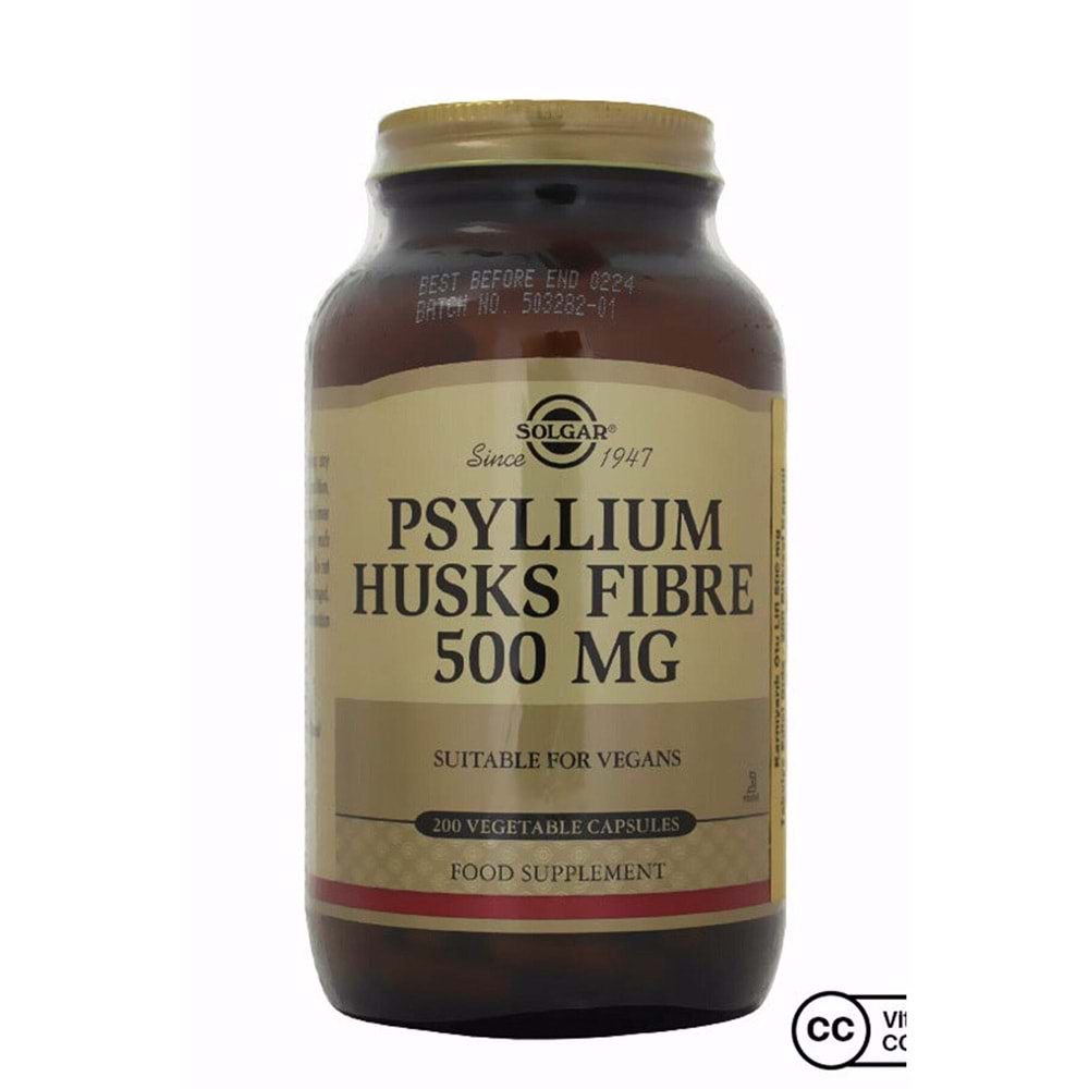 Solgar Psyllium Husk 500 mg 200 Kapsül