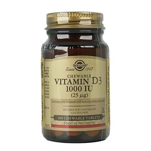 Solgar Çiğnenebilir Vitamin D3 1000 Iu 100 Tablet
