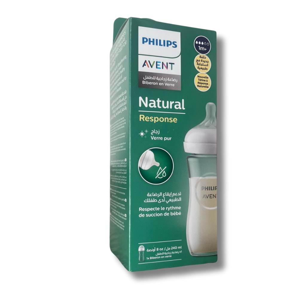 Avent Natural Response Doğal Tepkili Cam Biberon 1+ Ay 240 ml