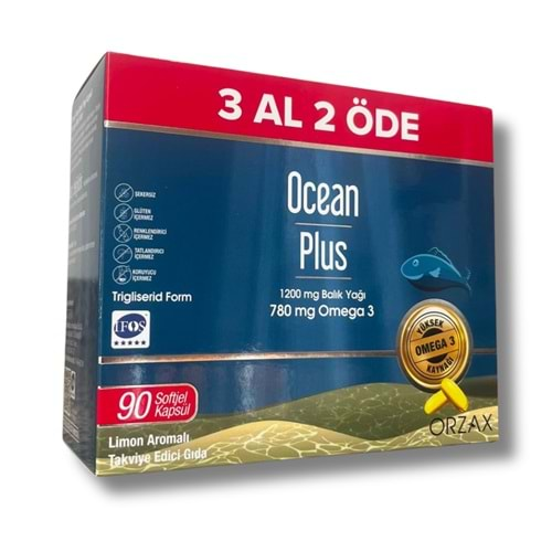 Ocean Plus Omega 1200 mg 90 Kapsül - 3 Al 2 Öde