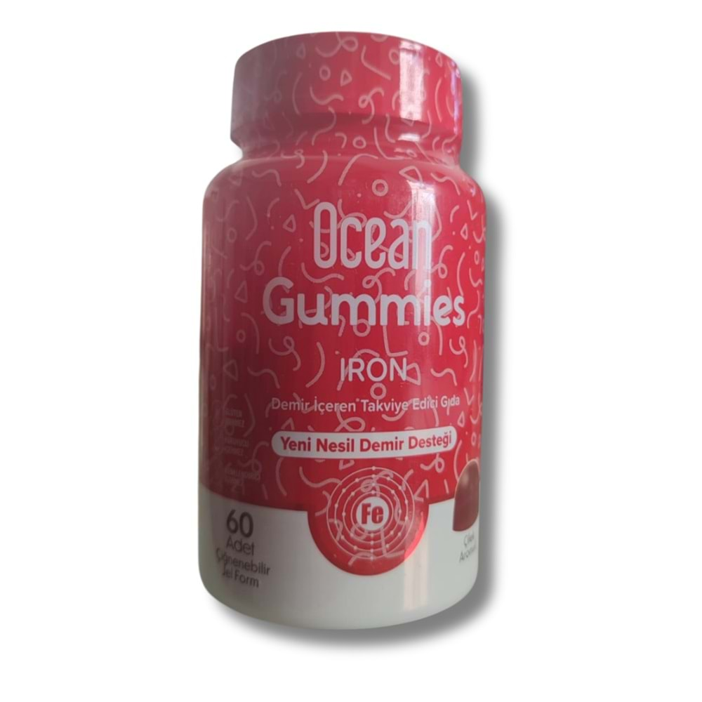 Ocean Gummies İron Demir 60 Çiğnenebilir Jel