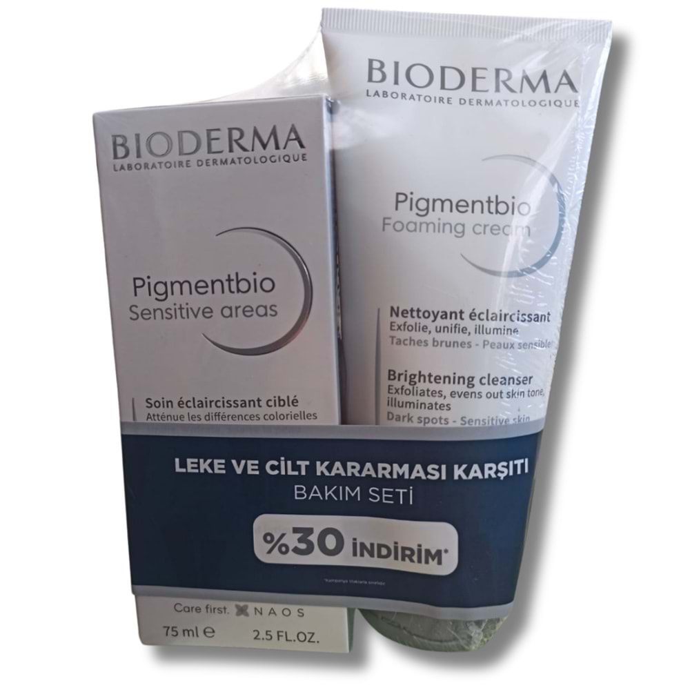 Bioderma Pigmentbio Foaming Cream 200 ml + Pigmentbio Sensitive Areas 75 ml