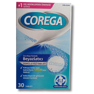 Corega Diş Protezi Beyazlatıcı Temizleyici 4'ü 1 Arada 30 Tablet